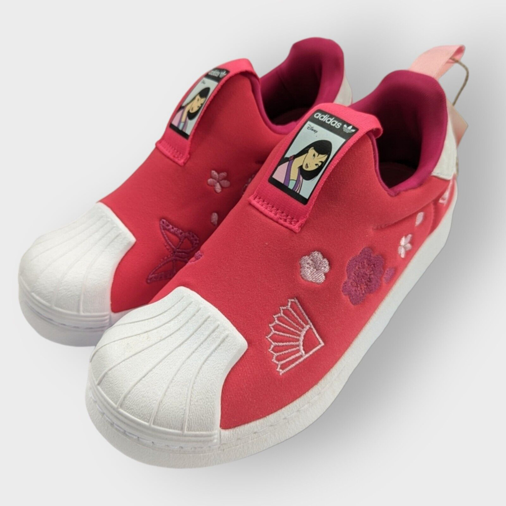 Adidas X Disney Mulan Superstar 360 C Red Kids Originals US Size 1 Shoe Q46303